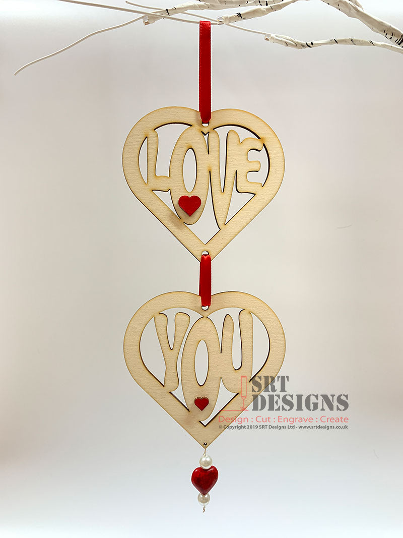 Love You Hanging Hearts
