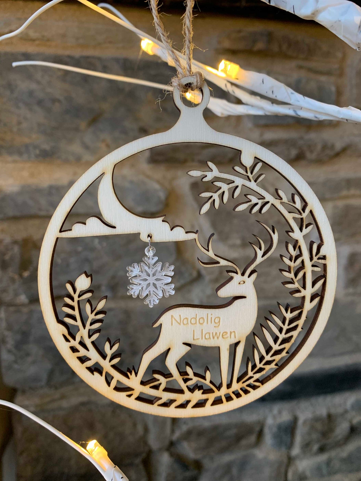 Nadolig Llawen Reindeer Bauble