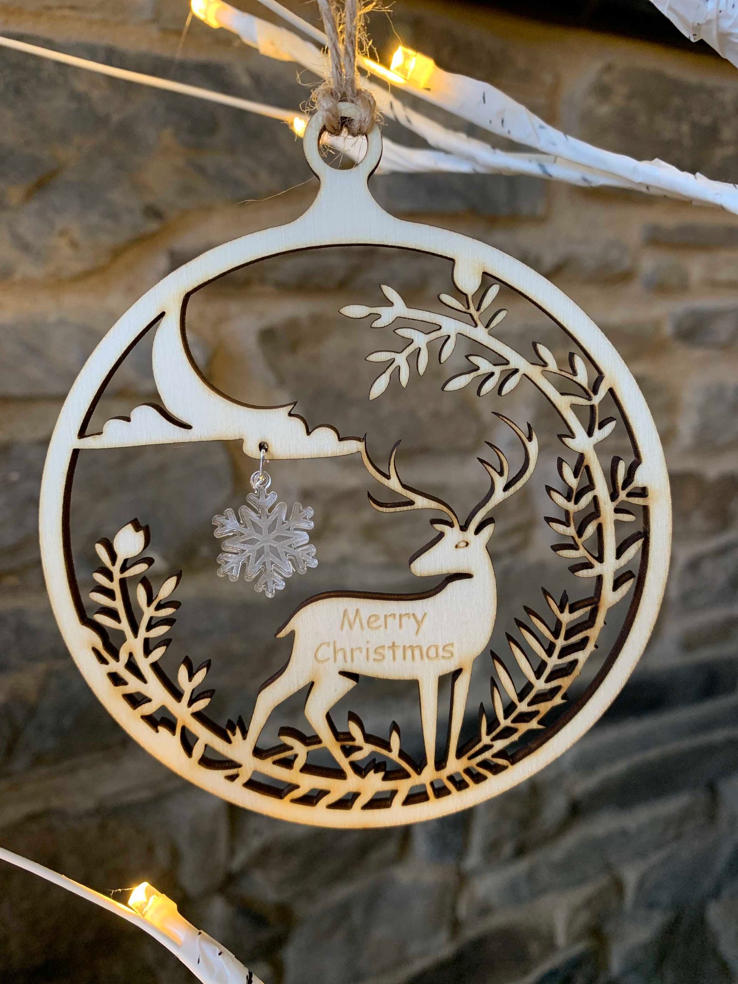 Merry Christmas Reindeer Bauble