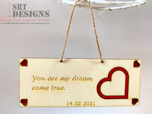 Valentine's Day Message & Date Hanging Gift