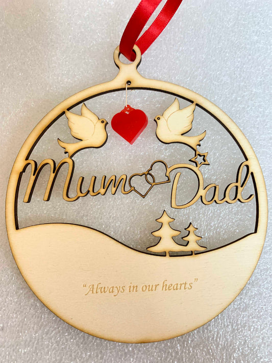 Memorial Dove Bauble (Mum & Dad)